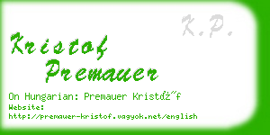 kristof premauer business card